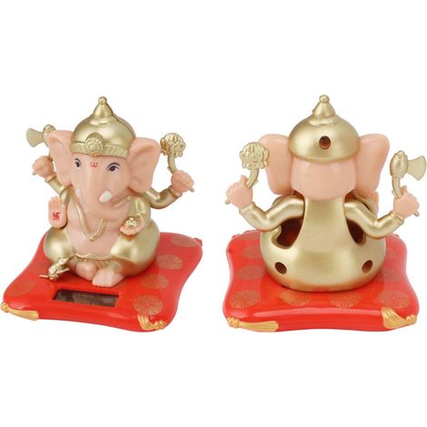 Adorno solar decorativo de Ganesha para coche, jardín o interior – diseño indio, resistente a la intemperie, 1 pieza