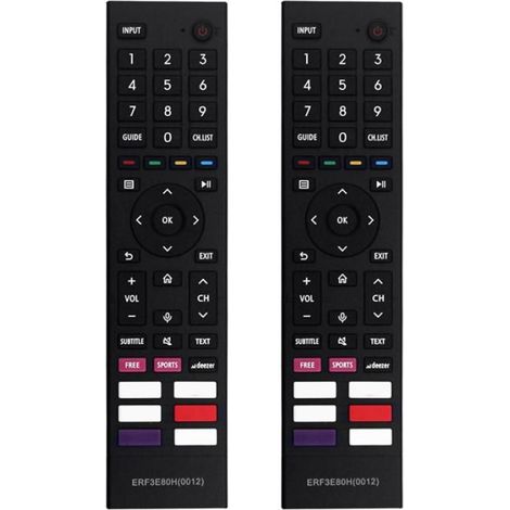 2 x Télécommande,Compatible ERF3E80H,Noir,ABS,Pour TV 43A6BG 50A6G 55A6G (1/5)