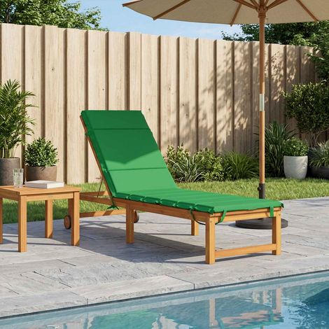 vidaXL Cojín de Tumbona GEMERT 100% Poliéster Verde 200 x 50 x 3 cm (1/5)