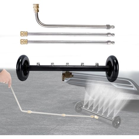 Balai à Eau pour Nettoyeur Haute Pression, Nettoyeur de Châssis à Double Fonction, Nettoyeur de Surface avec 5 Buses, 3 Rallonges de Lance, 4000 PSI 40 cm, 1/4" Connexion Rapide (1/5)