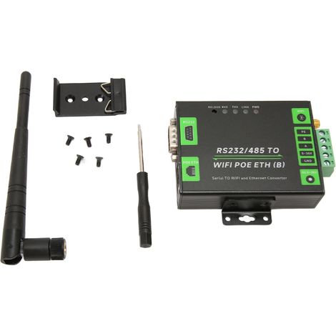 Serveur série industriel RS232/485 vers WiFi et passerelle Modbus Ethernet RS232/485 vers WiFi PoE Ethernet (1/5)