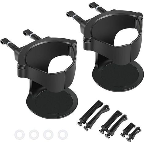 Porte-gobelet voiture universel réglable pour grille de ventilation – support clipable pour tasses, canettes et bouteilles, en plastique robuste (1/4)