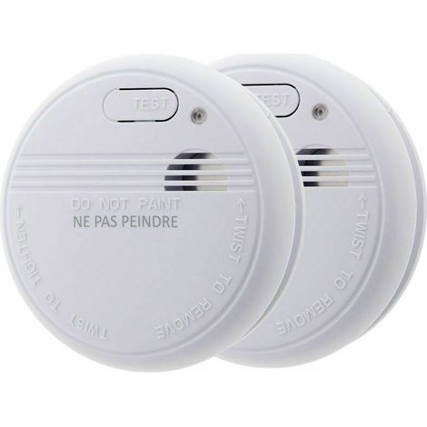 RHG Lot de 2x détecteurs de fumée NF - Garantie 5 ans - Autonomie 5 ans - Livrés avec pile et accessoires de pose (1/2)