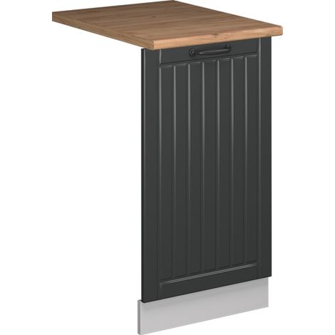 Façade de lave-vaisselle Fame-Line, Anthracite campagne, 45cm , PT Chêne, Vicco (1/5)