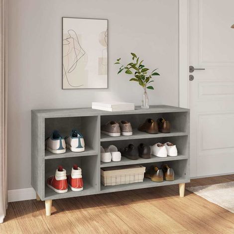 vidaXL Armoire à chaussures Gris béton 102x36x60 cm Bois d'ingénierie (1/5)