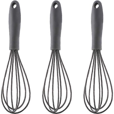 Mini batteur à œufs en silicone Color Kitchen – Mini batteur à œufs pour mélanger, cuisiner et pâtisser – Gris (1/5)