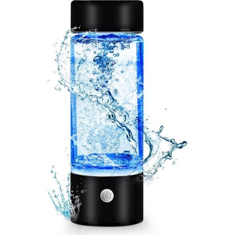 Nouvelle bouteille d'eau à hydrogène, ioniseur d'eau à hydrogène portable, générateur d'eau à hydrogène, rechargeable pour eau riche en hydrogène(noir) (1/5)