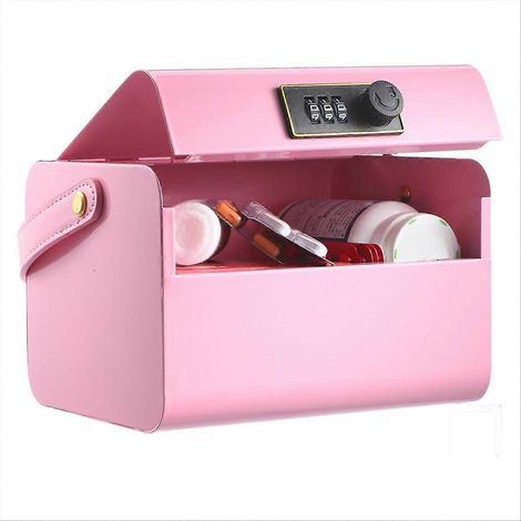 Tirelire pour enfants de 5 à 12 ans, coffre-fort portable avec code, petite boîte à monnaie avec cadenas à combinaison rose (1/5)
