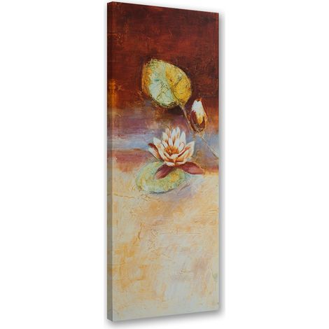 Tableau sur toile Fleur de nénuphar peinte 30x90 (1/5)