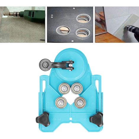Localisateur de perforation pour carreaux de verre, outil de perçage réglable, fixation en acier inoxydable, stable et précis pour carreaux et marbre. (1/5)
