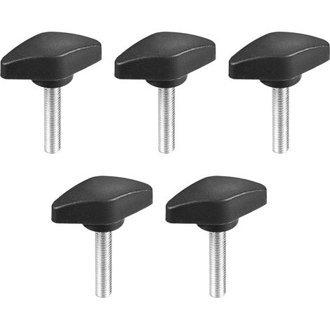 5 Stück Klemmgriffe Schraubknöpfe Griff M6 x 30 mm Gewinde T-Form (1/3)