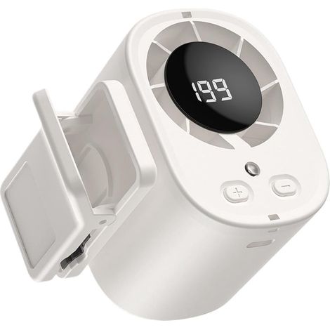 Autoventilator mit Clip, LED-Anzeige, 100 einstellbare Geschwindigkeitsstufen, tragbarer, wiederaufladbarer Mini-Ventilator zur persönlichen Kühlung, geeignet für Zuhause, Büro, Fitnessstudio, Auto... (1/2)