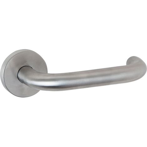 Manilla curva Lyr acero Inoxidable roseta redonda puerta interior/exterior (1/5)