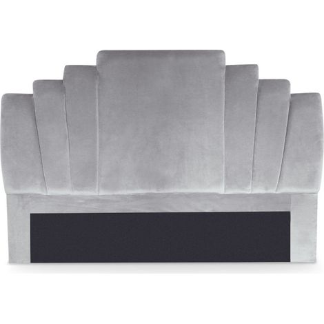 Tête de Lit en Velours "Renaya" 180cm Argent (1/5)
