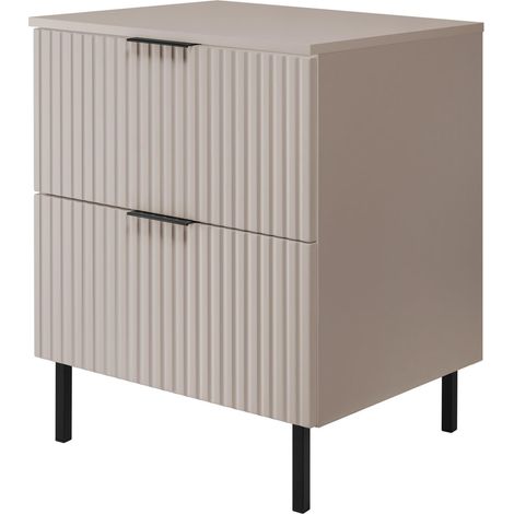 Mobile lavabo, Cashmere + maniglia nera, 60 x 77 x 46 cm + Piano, piedi neri (1/5)
