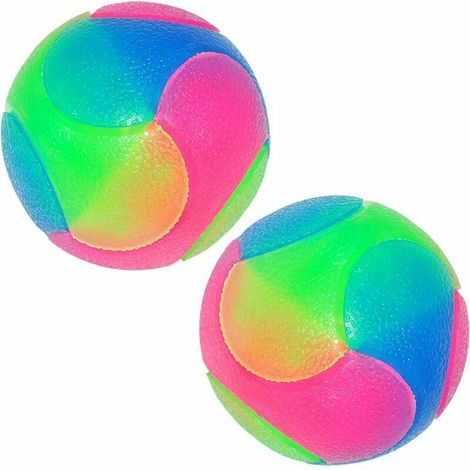Jouet Balle pour Chien et Chat ,Light Up Dog Balls ,Balle Sauteuse à LED Animaux Chats Balles Jouet Amusant (2 Stück glatte Kugeln) (1/4)