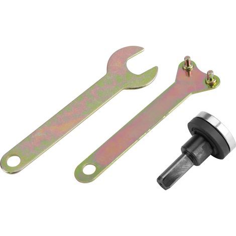 Elektrischer Winkelschleifer, Flanschsicherung, Innen- und Außenmuttern mit Schraubenschlüsselsatz (10 mm Griff) (1/5)