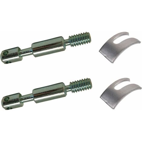 – Kit de 2 goujons d'assemblage pour lit meuble 8mm x 60mm – 4 trous + 2 étriers en acier 38mm – Filetage direct 8mm pas 150 (1/5)