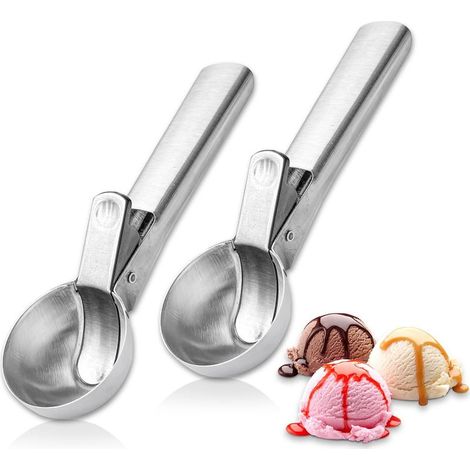 Lot de 2 cuillères à glace en acier inoxydable (1/5)