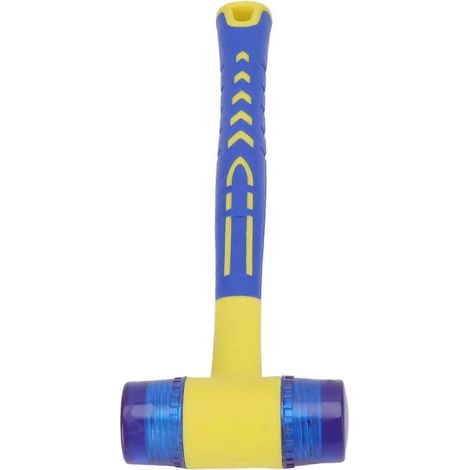 Marteau en caoutchouc, maillet en caoutchouc à manche long de 27 cm avec tête remplaçable, trou de suspension à l'extrémité pour un rangement facile, pour la réparation de meubles et le carrelage. (1/5)