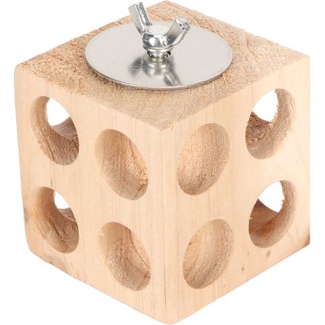 Bloc d'oiseaux en bois, jouet à mâcher pour perroquets, tourtereaux, calopsittes, perruches, 6cm/2,4 pouces (1/5)