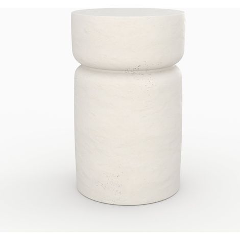Mesa auxiliar redonda de hormigón blanco D30cm - Tahiti (1/4)
