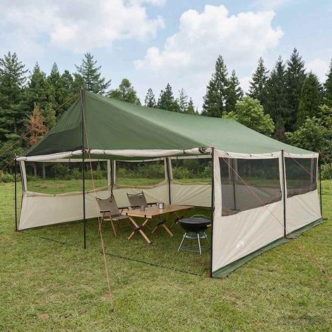 vidaXL Family Tent Green 600 x 402 x 268 cm Polyester and Steel (1/5)