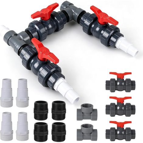 Bypass Kit de piscine 50 mm, pompe à chaleur, raccord de piscine, pompe à chaleur avec tuyaux de 32 mm et 38 mm, chauffage de piscine, chauffage solaire Bypass (1/5)