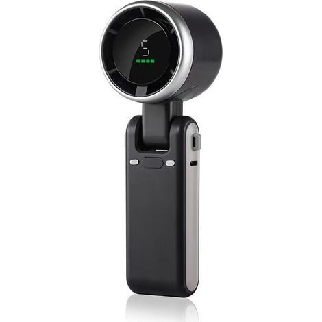 Rechargeable Handheld Fan, 5 Adjustable High Speeds, 4000mAh Portable Mini Electric Fan, Battery Powered Travel Fan (Black) (1/5)