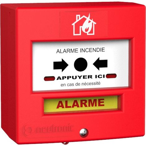 Déclencheur manuel Rouge 1 contact avec capot - NEUTRONIC - 4710R1C