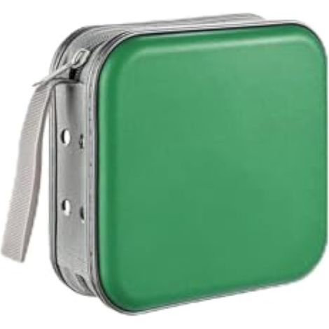 étui de rangement pour CD, étui de rangement portable en plastique rigide avec fermeture éclair en nylon, portefeuille de protection universel pour voiture, maison (vert bois) (1/5)