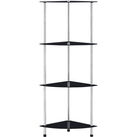 Maison Exclusive - Regal mit 4 Ablagen Schwarz 30x30x100 cm Hartg