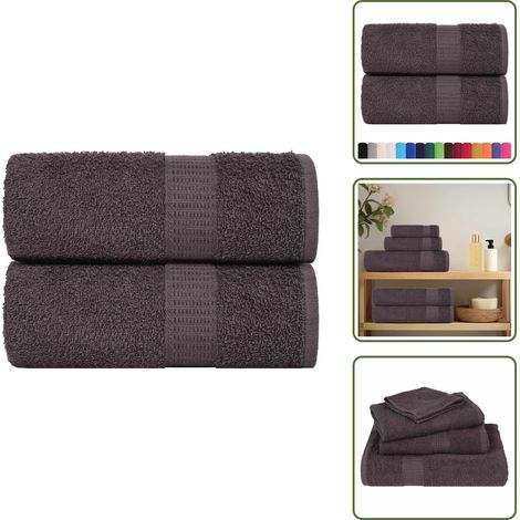 The Living Store Gästetücher FROGN 2 Stk. Anthrazit 30x50 cm 360 g/m² - Baumwollhandtücher (1/5)