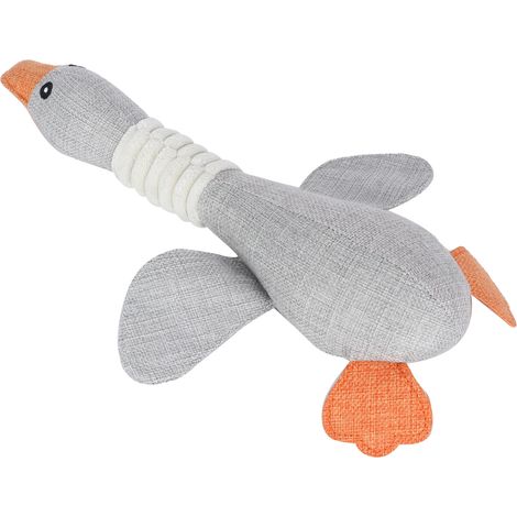 Oie couineuse amusante pour chien, jouet à mâcher résistant pour chien et chat, jouet interactif pour animaux de compagnie, beige (1/5)