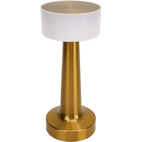 NIZUUONE Touchez la Lampe de Nuit avec 3 Couleurs de Charge en Métal USB Lampe de Table de Nuit pour Restaurant, Table de luminosité Réglable Rechargeable