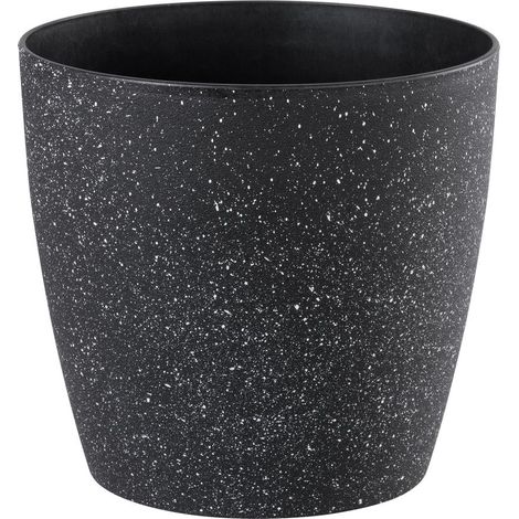 Blumentopf Strend Pro Stone, 35x35 cm, schwarz, Stein-Effekt