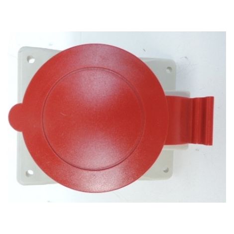 Prise socle 3P+N+T 32A femelle clapet rouge à encastrer 6H étanche IP44 SOBEM SCAME 4133267