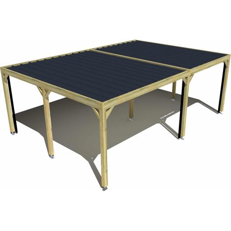 Carport bois • 7m x 5m • indépendante • sens largeur • livraison comprise (1/3)