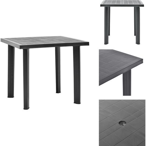 Table de jardin Anthracite 80x75x72 cm Plastique - Table De Jardin - Table Extérieure - Mobilier De Jardin - Table En Plastique - Table Résistante Aux Intempéries (1/5)