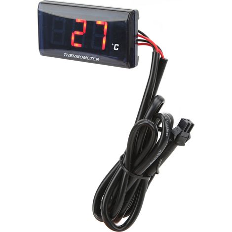Compteur numérique de température d'eau ultra-mince 12V DC pour moto, écran LCD rouge avec adaptateur capteur 22mm pour la plupart des motos (1/5)