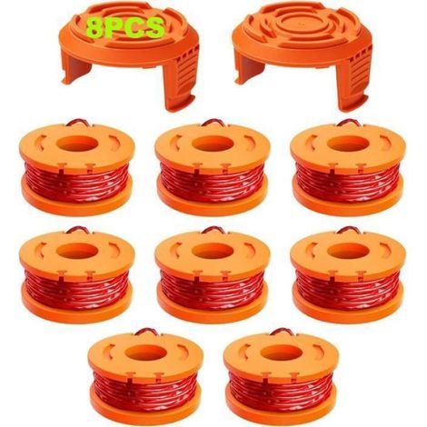 Fil Coupe Bordure - Ø 1,65 mm - Longueur 3 m - Pour Taille-Haie À Fil - 8 Bobines + 2 Couvercles (1/3)