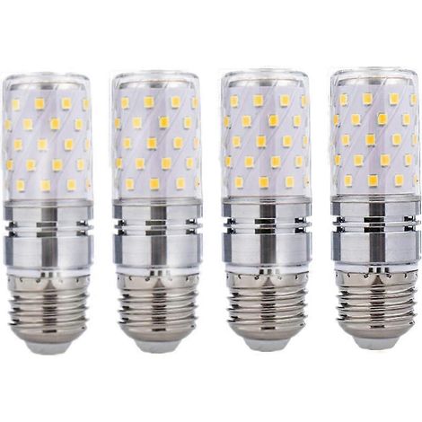 Ampoules LED E14 (type maïs), lot de 4 ampoules LED E14/E27 de 12 W (équivalent à 100 W halogène), lumière Edison blanc froid et brillante, 265 V CA. (1/4)