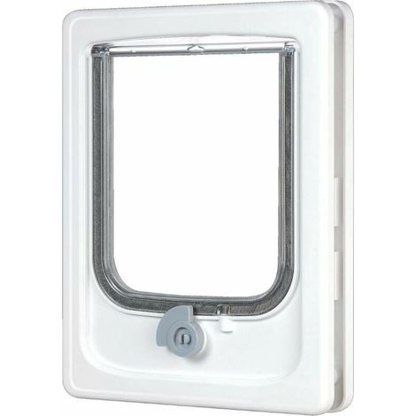 Zolux – Chatière 2 positions 19.8 x 25 cm pour chat – Verrouillage entrée/sortie – Adaptée pour portes en bois de 11 à 25 mm