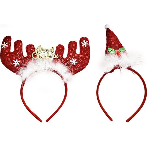 1 Serre-tête Noël, tissu plastique résistant, design mignon, accessoire cheveux fête fin année (1/5)