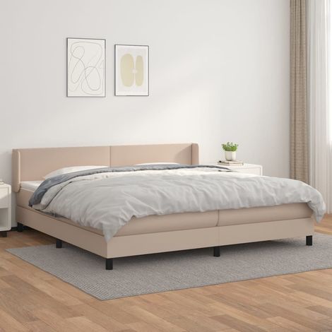 Lit Adulte - Lit à sommier tapissier avec matelas- Lit double - Meuble de Chambre à Coucher Cappuccino 200x200 cm CNIS6092277 (1/5)