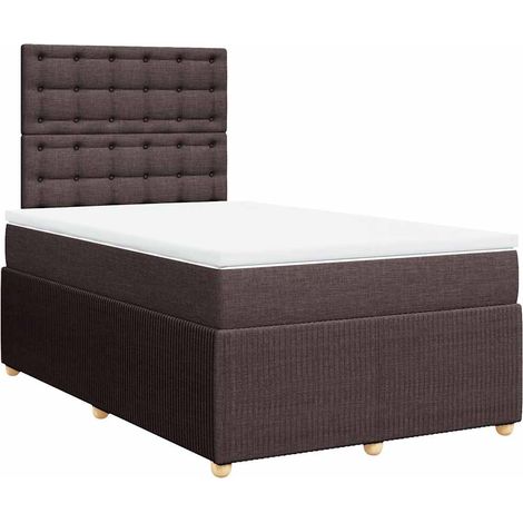 Maison Exclusive - Giroletto a Molle con Materasso Marrone Scuro 120x190cm Tessuto (1/5)