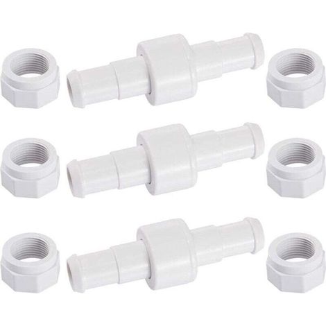 Lot de 3 Raccords Rotatifs pour Tuyau Arrosage avec 6 Embouts Compatibles Robot Nettoyeur Piscine (1/4)