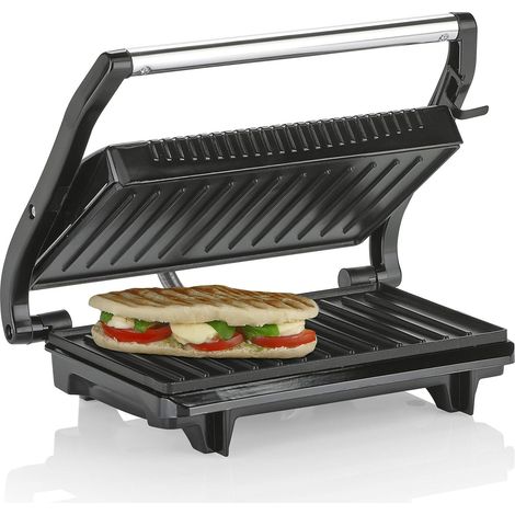 Tristar GR2846 Bistecchiera Elettrica, 700 W, superficie di cottura M (22.5x14 cm), nero/acciaio (1/5)