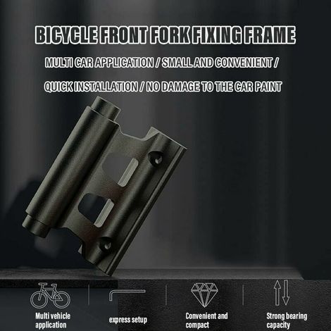 Support de Fixation de Fourche de Vélo, Support Velo Voiture, Axe Traversant à Dégagement Rapide de Bloc de Vélo Polyvalent, Support de Fourche Avant pour Vélo, (1/3)