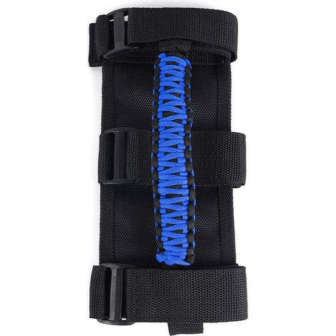 Car modification suitable for Jeep interior passenger handles, paracord, Wrangler roof grab handles, woven accessories - polyester fiber - blue (1/4)